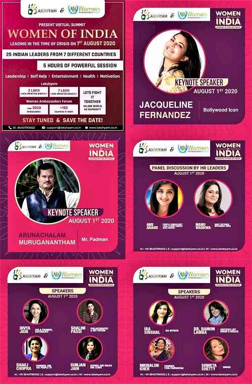 Lakshyam and Women’s Ambassador Forum to organize global virtual summit ‘Women of India’ 