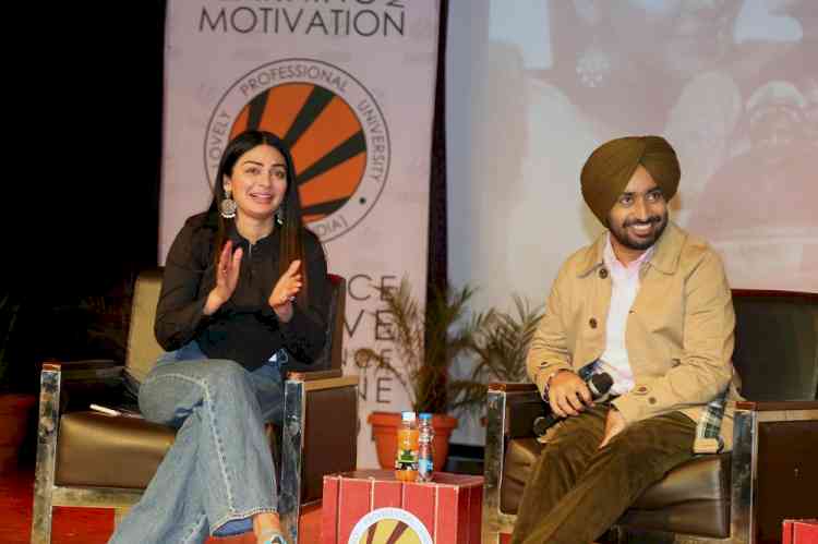 Pollywood stars Satinder Sartaj and Neeru Bajwa interacted with LPU Students