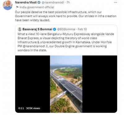 Modi responds to Bommai's tweet on Bengaluru-Mysuru Expressway