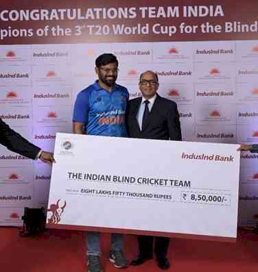 IndusInd Bank felicitates Indian Blind Cricket Team for historic three-peat win at 3rd T20 World Cup for the Blind  