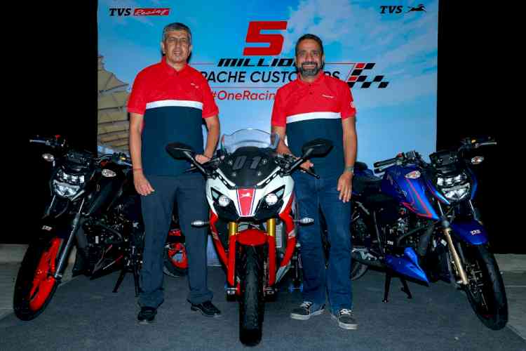 Fastest growing premium motorcycle brand TVS Apache series celebrates its 5 million global sales milestone