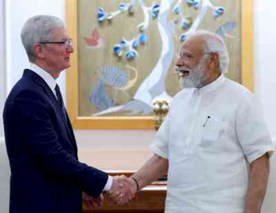 PM Modi discusses India's tech-powered transformations with Apple CEO