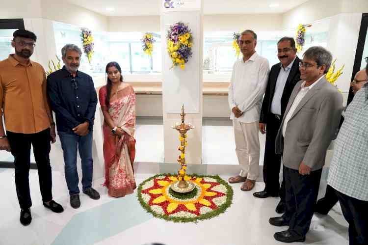 Health Minister Harish Rao and Film Director S S Rajamouli inaugurate 'Little Stars & She' Hospital in Hyderabad