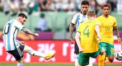 Messi scores as Argentina beat Australia 2-0 in Beijing