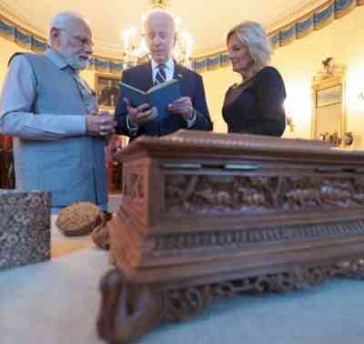 Sandalwood box gifted by PM Modi to Biden made by Jaipur artist