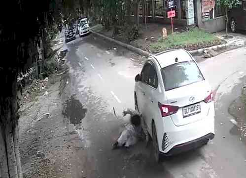 Gurugram: Elderly woman hit by speeding car during walk, critical