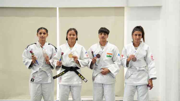 Linthoi Chanambam and Yash Vijayran secure Gold at the National Cadet Judo Championships held at Inspire Institute of Sport