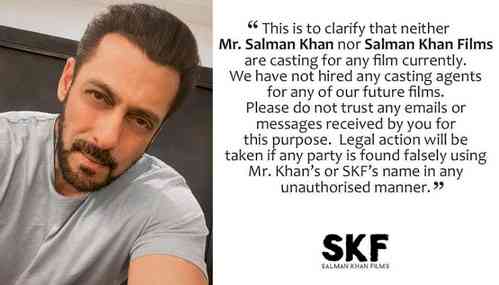 Salman Khan issues notice against fake casting calls under his name