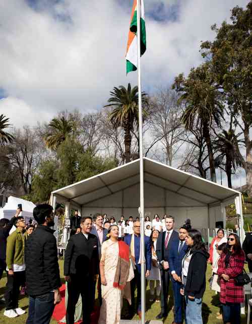 Shabana Azmi hoists the Tricolour in Melbourne to celebrate Independence Day