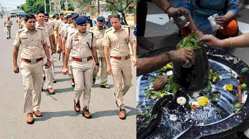 Locals perform 'Jalabhishek' in Nuh Shiva temple amid tight security