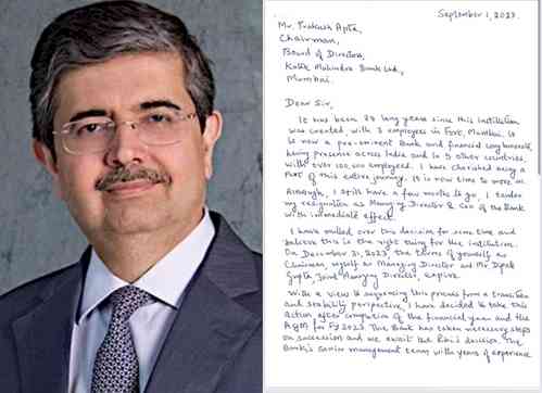 Uday Kotak resigns as MD & CEO of Kotak Mahindra Bank