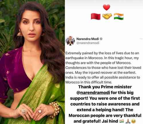 Nora Fatehi thanks PM Modi for his support to quake-hit Morocco: ‘Moroccans are grateful’