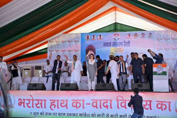 Priyanka addressed public meetings in Chamba's Chaugan and Kangra's Chambi in support of Congress candidate