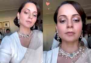 Kangana Ranaut stuns in ivory and gold saree for Modi 3.0 swearing-in ceremony