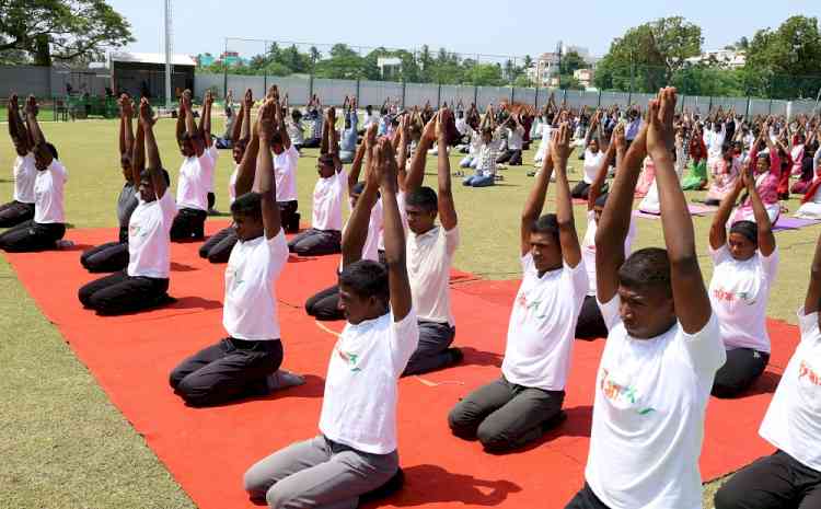 A.M. Jain College organises International Yoga Day Celebration – A Commitment to Health and Well-being