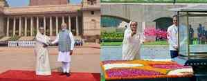 Sheikh Hasina receives ceremonial welcome at Rashtrapati Bhawan