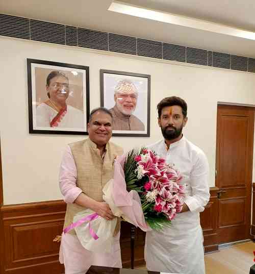 MP Arora meets Cabinet Minister for Food Processing Industries Chirag Paswan