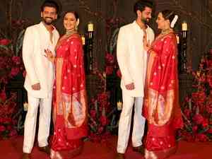 Sonakshi-Zaheer pose for shutterbugs in red & white as celebrities top in for all-night party