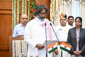 Out on bail, Hemant Soren takes oath as Jharkhand CM