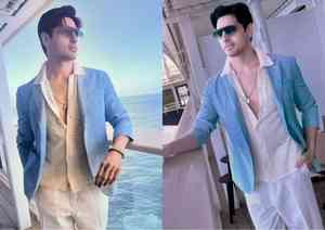 Sidharth Malhotra sets summer fashion goals: Pastel blue blazer, beige mesh shirt, trousers