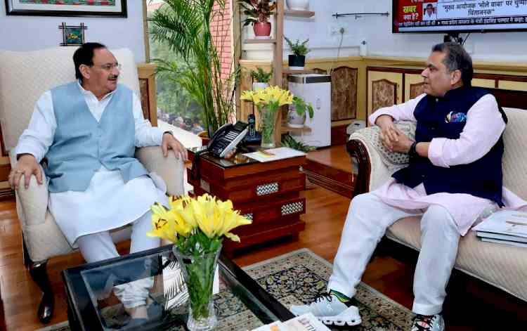 Discuss issues related to health & medical education: MP Arora calls upon Health & FW Cabinet Minister JP Nadda 