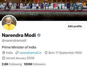 PM Modi emerges as world's most followed leader on X, crosses 100 million mark