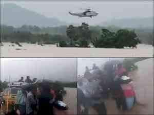 NDRF use two helicopters to rescue 28 people caught in floods in Telangana