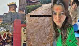 Ekta Kapoor seeks divine blessings at Sri Durga Parameshwari Temple with son