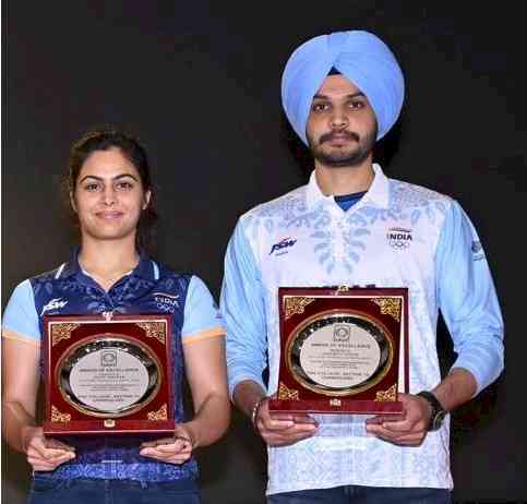 Panjab University celebrates as two of its students Manu Bhakar and Sarabjot Singh won medal at Olympic Games Paris 2024 