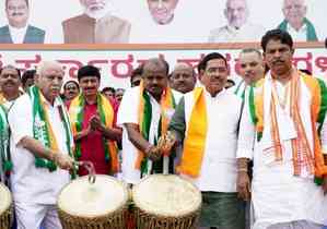 BJP begins Bengaluru-Mysuru padyatra for CM Siddaramaiah’s resignation