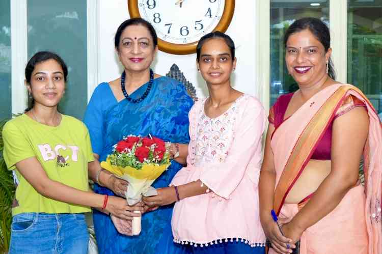 KMV’s Saloni & Annanaya bags top position in B. Sc. Biotechnology semester II & IV results