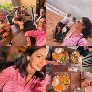 Sriti Jha enjoying wholesome Goan cuisine with family