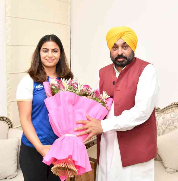 Olympic medal winner Manu Bhaker calls on CM 