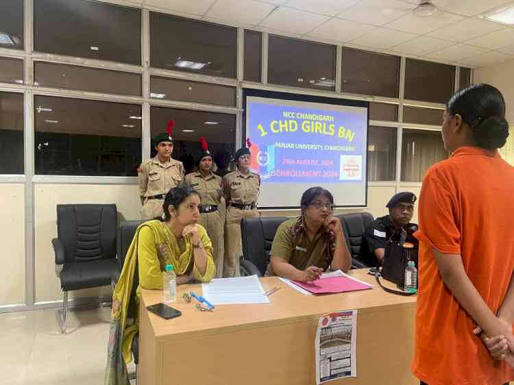 Enrolment drive of NCC Girls Cadets, Army Wing, PU