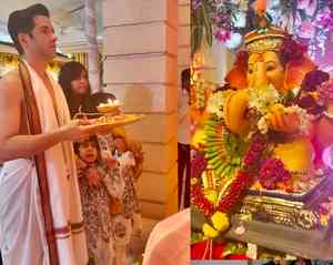 Ekta Kapoor joins brother Tusshar for Ganpati aarti: He’s back again