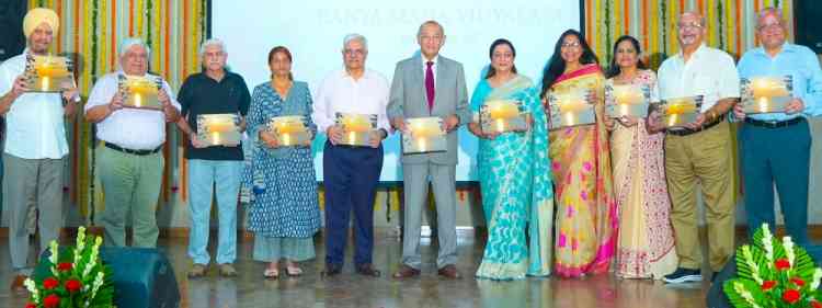 Principal Prof. Dr. Atima Sharma Dwivedi’s book `Prakash: The Light Eternal’ released at KMV