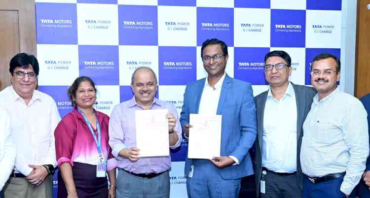 Tata Power Renewable Energy and Tata Motors sign MoU to set up 200 fast-charging stations for electric commercial vehicles 