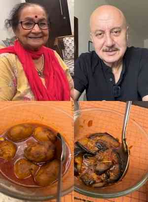 Anupam Kher savours flavour of his mother's delectable lunch spread