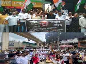 Maharashtra Congress protests against BJP leader's threats to Rahul Gandhi