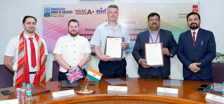 CGC Jhanjeri forges strategic partnership with Staffordshire University, UK with a landmark MoU