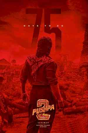 Allu Arjun looks over the ruins in a crimson frame in new ‘Pushpa 2: The Rule’ poster