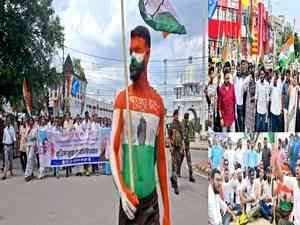 Congress takes out protest rally against 'deteriorating law and order situation' in Tripura