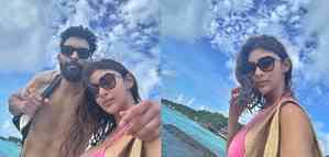 Mouni Roy rings in her 39th birthday in Maldives; flaunts bikini body  with husband