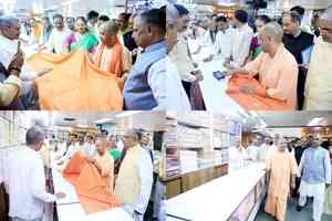 UP CM participates in charkha spinning event at Gandhi Ashram, urges people to support Khadi products