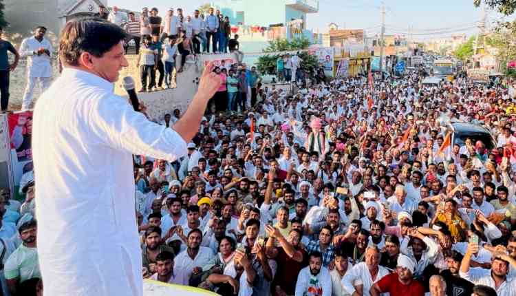 MP Deepender Hooda holds election rallies from Himachal border to Rajasthan border on the last day of Haryana Assembly Election campaign