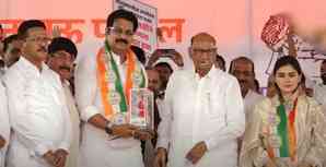 Ex-BJP leader Harshvardhan Patil joins NCP(SP), banners hail him as ‘future Maha minister’