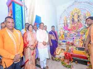 Odisha CM visits Durga Puja pandals in Bhubaneswar; greets people