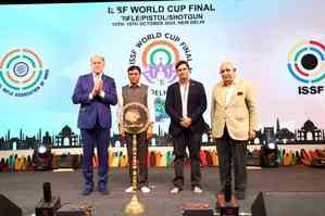 ISSF World Cup Final: Mega shooting event inaugurated amidst soiree, sand art, laser show