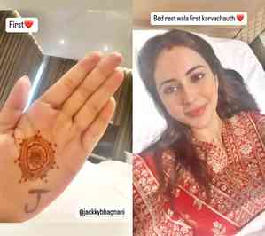 Rakul Preet Singh celebrates first Karva Chauth while on bed rest