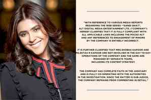 Ekta Kapoor offers clarification on POCSO case